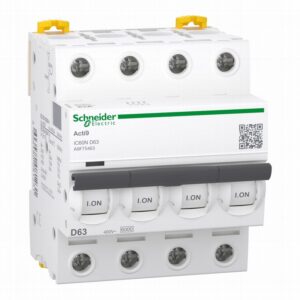 Schneider magnetotérmico; Acti9 iC60N; 4P; 63 A; curva D; 6000 A