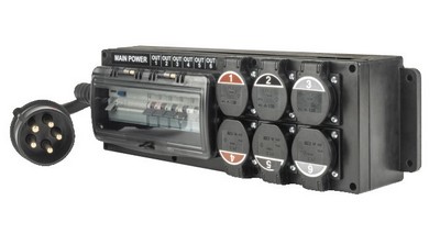 POWERBOX 32A BRICKQ. IN: C32A5P. OUT 6xSCH. RCD+MCB. 2m - Imagen 3