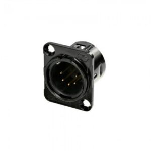 Conector XLR MACHO chasis de 5 polos oro color NEGRO