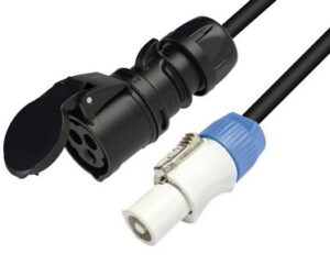 Adaptador Powercon out GR a CEE16AH. Cable H07RNF 3×2,5. 1m