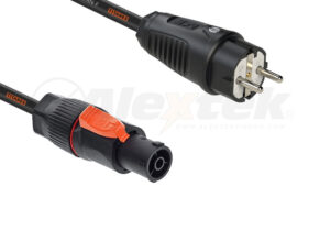 Prolongador Schuko M-Powercon True Varytec. Cable H07RN-F 3G1,5mm. Termo y velcro. 20m