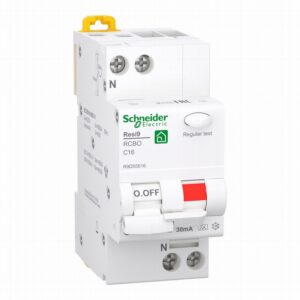 Schneider Magneto-Diferencial combinado, RCBO Resi9, 1P+N, 16A, curva C, 6000A, tipo A, 30mA