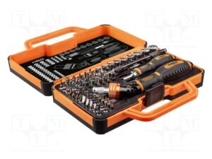 NEO TOOLS Kit puntas y mangos destornillador. Carraca