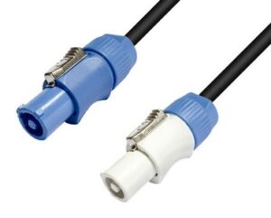 Prolongador Powercon  Az-Gris Cable H07RN-F 3G2,5mm. Termo y velcro. 2m.
