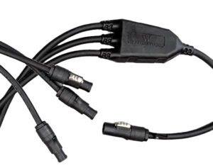 Adaptador Powercon TRUE M 1m 3G2,5 a triple goma 3x Powercon TRUE H Neutrik 3G2,5. 1,5m