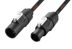 Prolongador Powercon True REAN. Cable H07RN-F 3G1,5mm. Termos y velcro. 1m