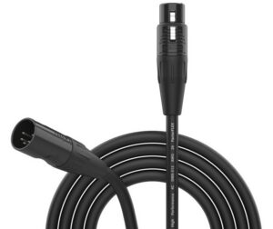 FactorFLEX Cable DMX XLR 5 PIN. Conectores REAN (Neutrik) negro, Diámetro exterior de 7,4 mm (Ø). 5m.