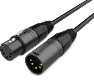 Audibax Silver Black Cable DMX 5 PIN 5m.