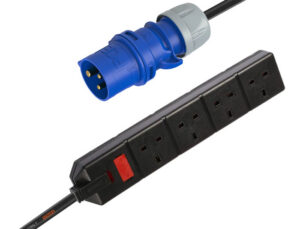 Regleta de enchufes 16A3P – 4 x TipoG. 3G1,5. 10m.