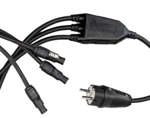 Adaptador Schuko Macho, 1m. 3G2,5mm a triple goma 3xPcon TRUE Neutrik hembra 1m. 3G2,5mm.