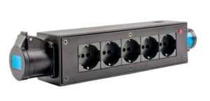POWERBOX 16A MINI BRICK. IN C16A3P+loop. OUT 5x SCHUKO