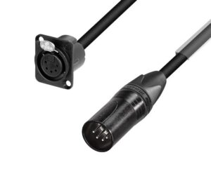 Prolongador DMX conectores NEUTRIK XLR 5 Macho a Hembra Chasis. serie XX. 43m.