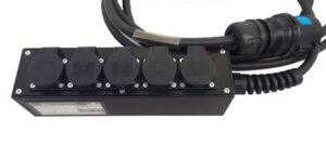 S-BOX 32A MINIBRICK. IN 32A3P. OUT 5x SCHUKO. 2m 3G6