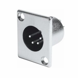 Conector macho XLR4 panel.
