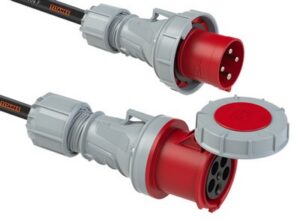 Adaptador Macho CEE 63A 5P a 1 x Hembra CEE 125A 5P. 2m.