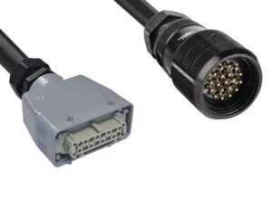 Adaptador Macho SSX19 a Harting 16P Hembra pivotes.  19G2,5 NBR. 2m