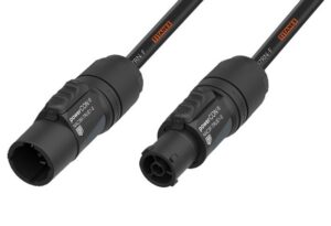 Prolongador Powercon True NAC3 NEUTRIK M/H. Cable H07RN-F 3G2,5mm. Termos y velcro. 5m