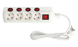 Base múltiple 4T con multi interruptor (3×1.5mm) 1,5M