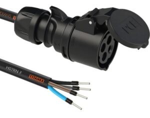 Adaptador Hembra CEE 16A4P a puntas libres. 4G1,5. 1,5m.
