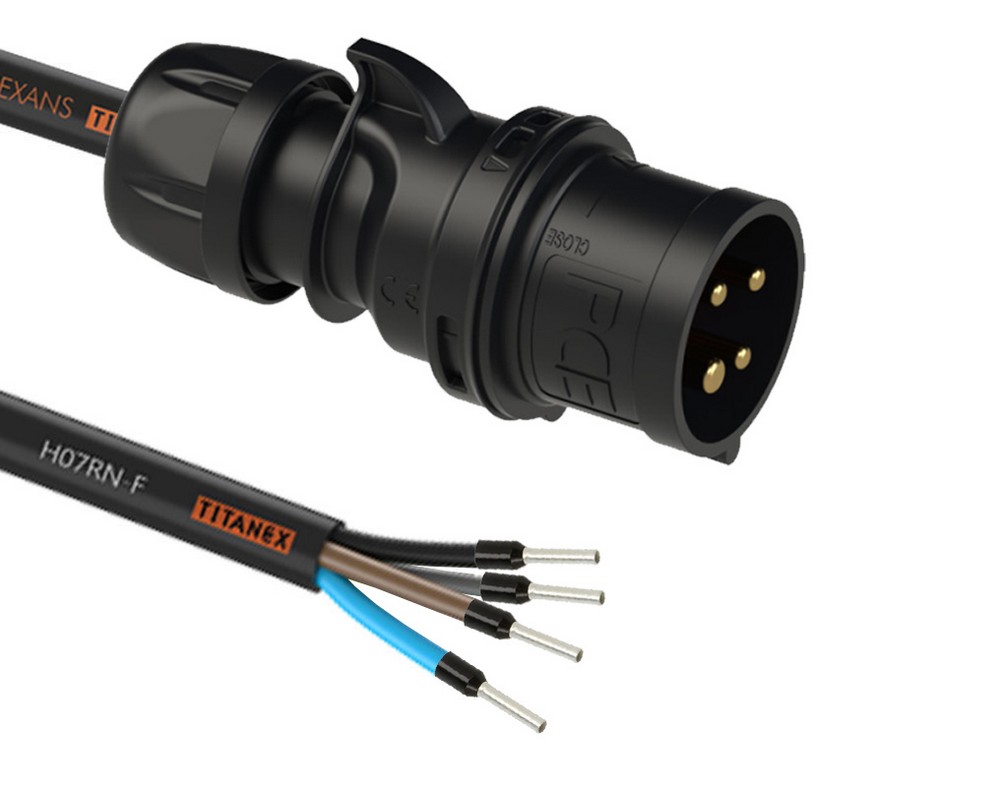 Adaptador Macho CEE 16A4P a puntas libres. 4G1,5. 1,5m.