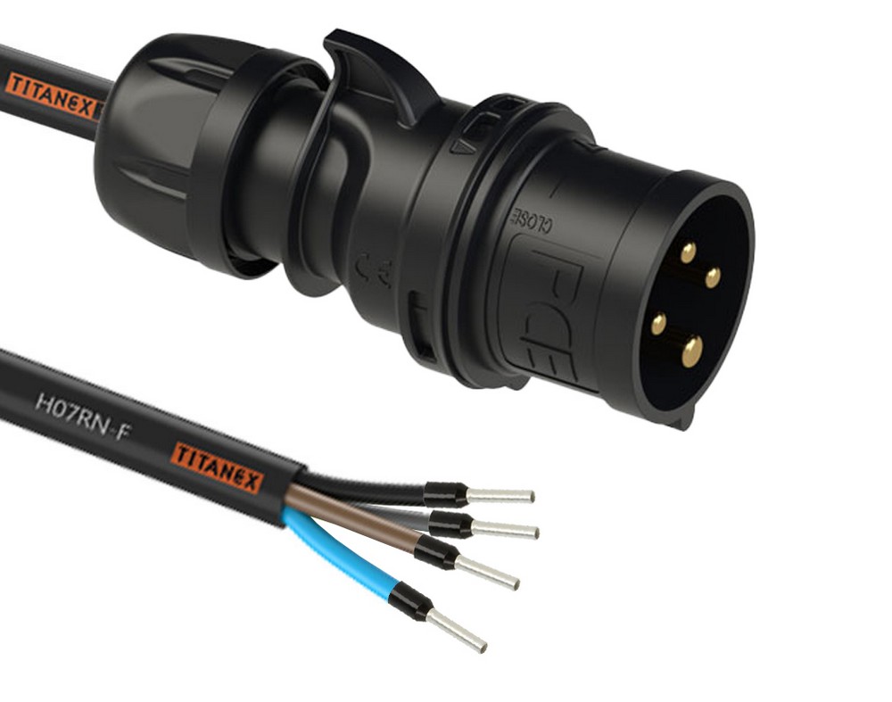 Adaptador Macho CEE 16A4P a puntas libres. 4G1,5. 1,5m.